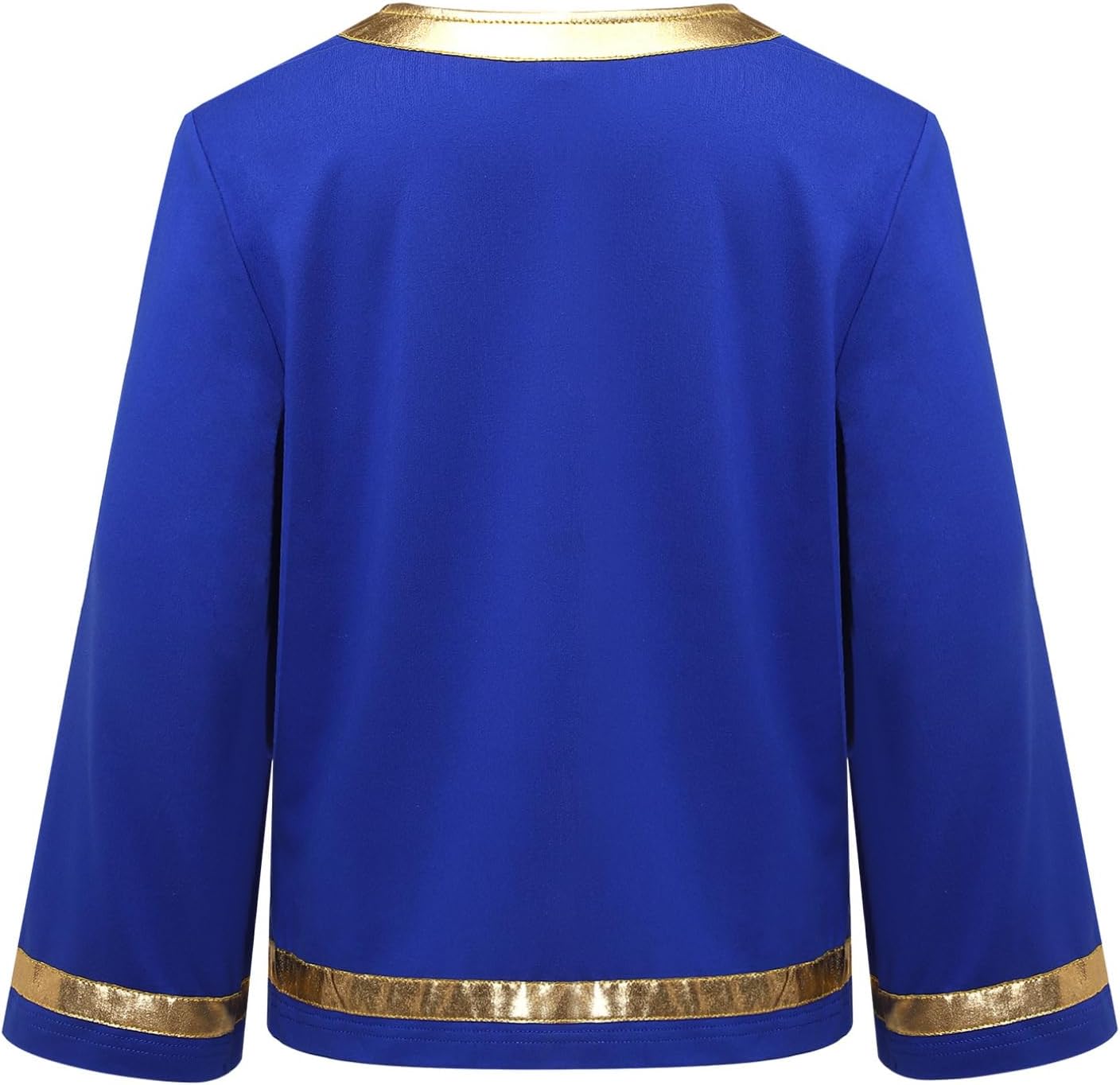 FEESHOW Kids Boys Praise Dance Top Long Sleeve V Neck Liturgical Worship Dance Shirt Church Choir Performance Wear