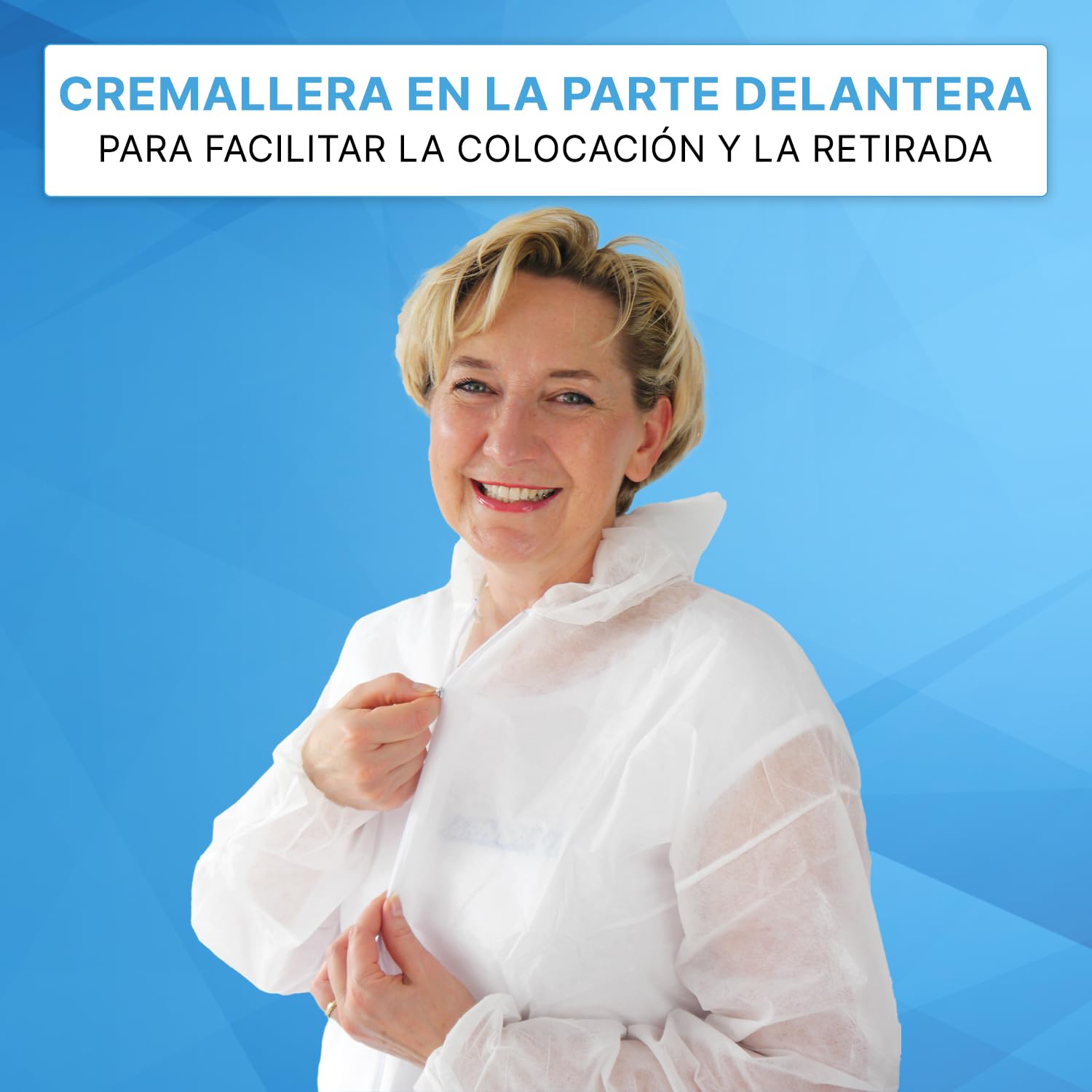 ARNOMED mono de trabajo desechable blanco PP para hombre y mujer, 50x mono integral con capucha, overol de pintor y mecánico sin látex