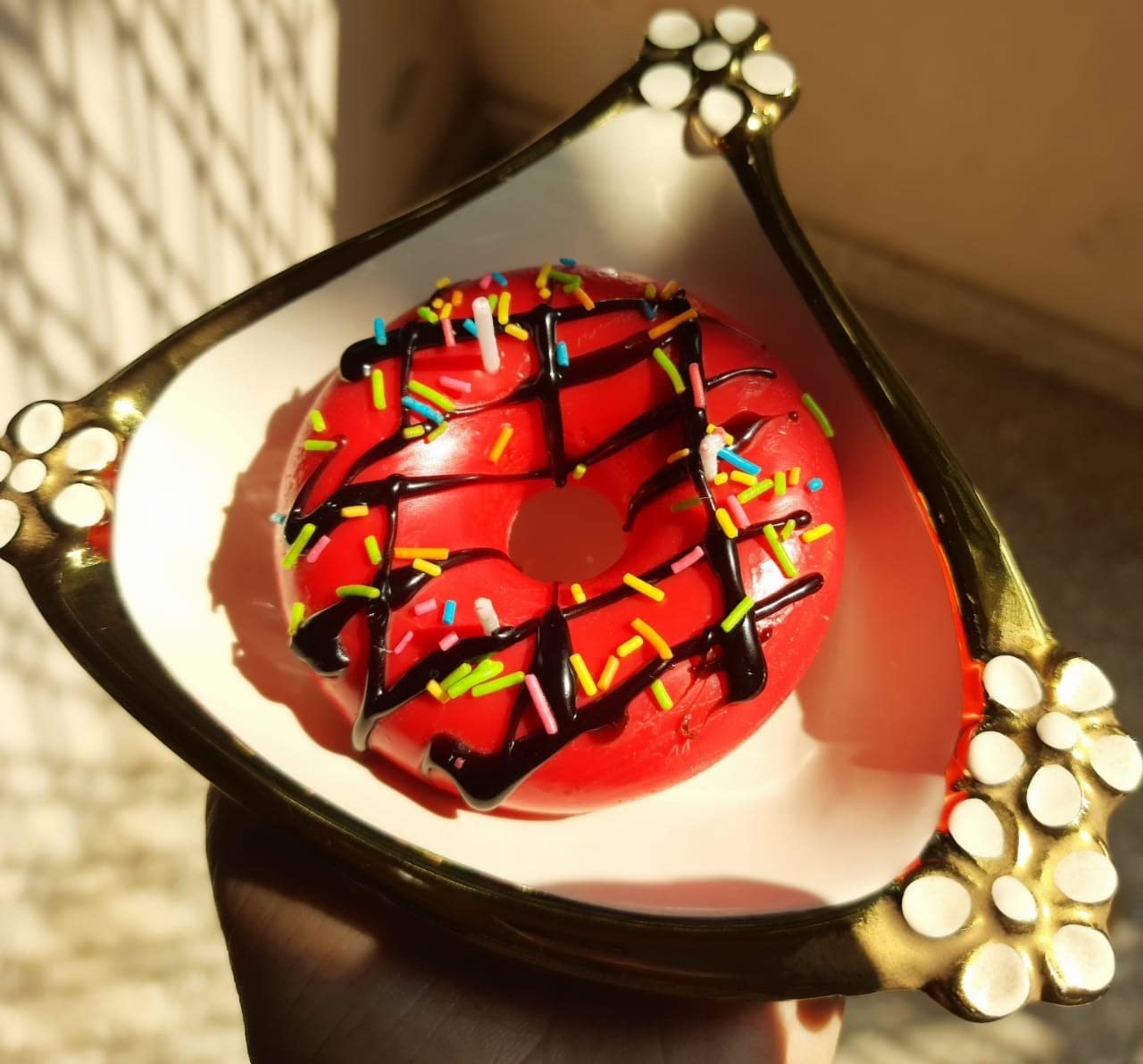 The Candle Nest Scented Soy Wax Donut Shaped Candle for Room, Bedroom