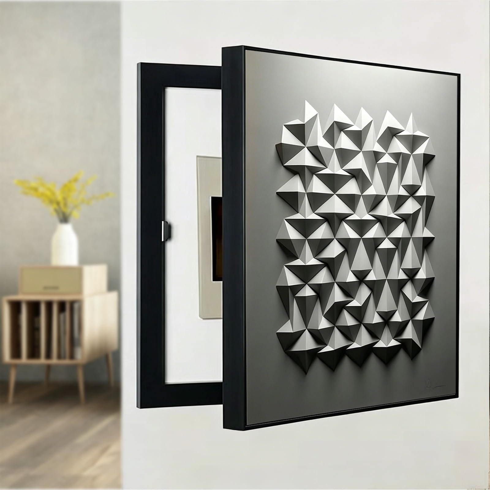 Cuadro Electrico Tapa Caja Decorativos Caja Medidor Interior Decorativo Tapa Del Medidor Eléctrico Caja De Distribucion Tapa Decorativa,Fácil Instalación Sin Perforación(Right,60cm*80cm(23.6*31.5IN))