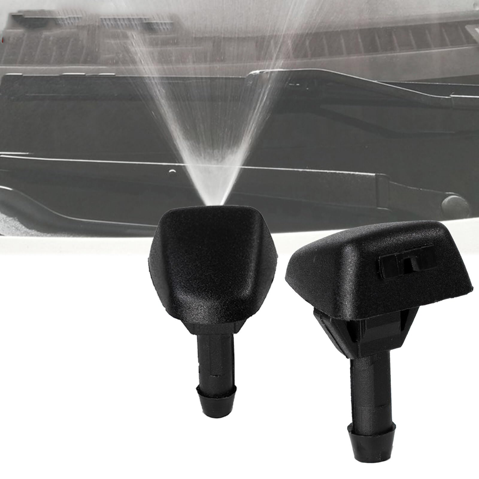 Xnasu Black Windscreen Washer Jets, For Volvo C30 V40 S40 V50 C70 S70 S80 Xc70 Xc90 30655605 7845009010 2 Pack Wiper Washer Spray Nozzle, Car Washer Pump, Plastic