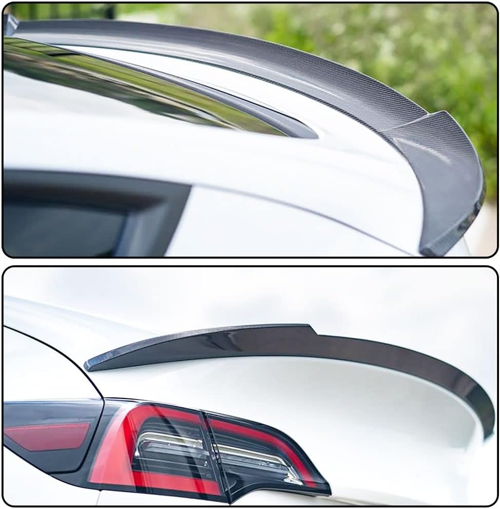 MCARCAR KIT Real Carbon Fiber Trunk Spoiler for Tesla Model Y 2020-2024 Car Spoiler Wing Performance Rear Trunk Lid Tail Car Styling Kits for Model Y