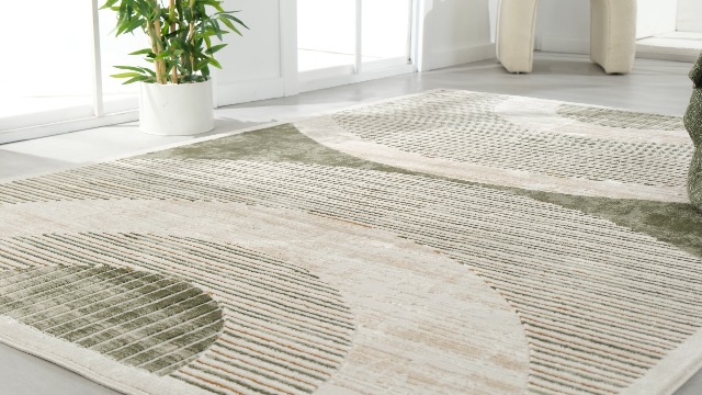 Tapete decorativo Abani 6' x 9' diseño geométrico verde miniatura 7