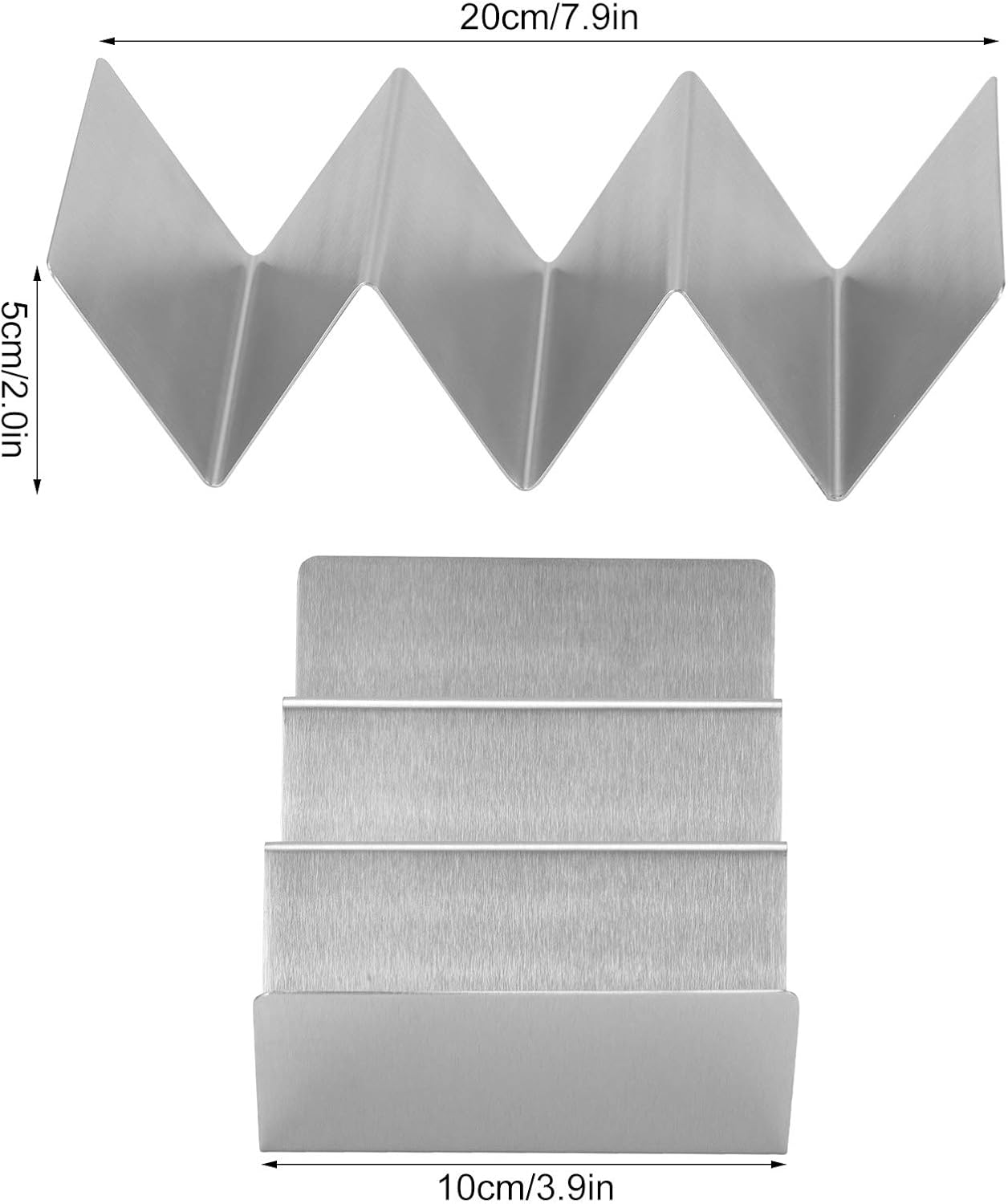 Taco Holders, 4Pcs WShape Stainless Steel Pancakes Set of 4 Stand Holds Up To 3 Tacos Kitchen Tool for Restaurant Dining Room Each As Plates Holder Baking Rack Dishwasher/4892