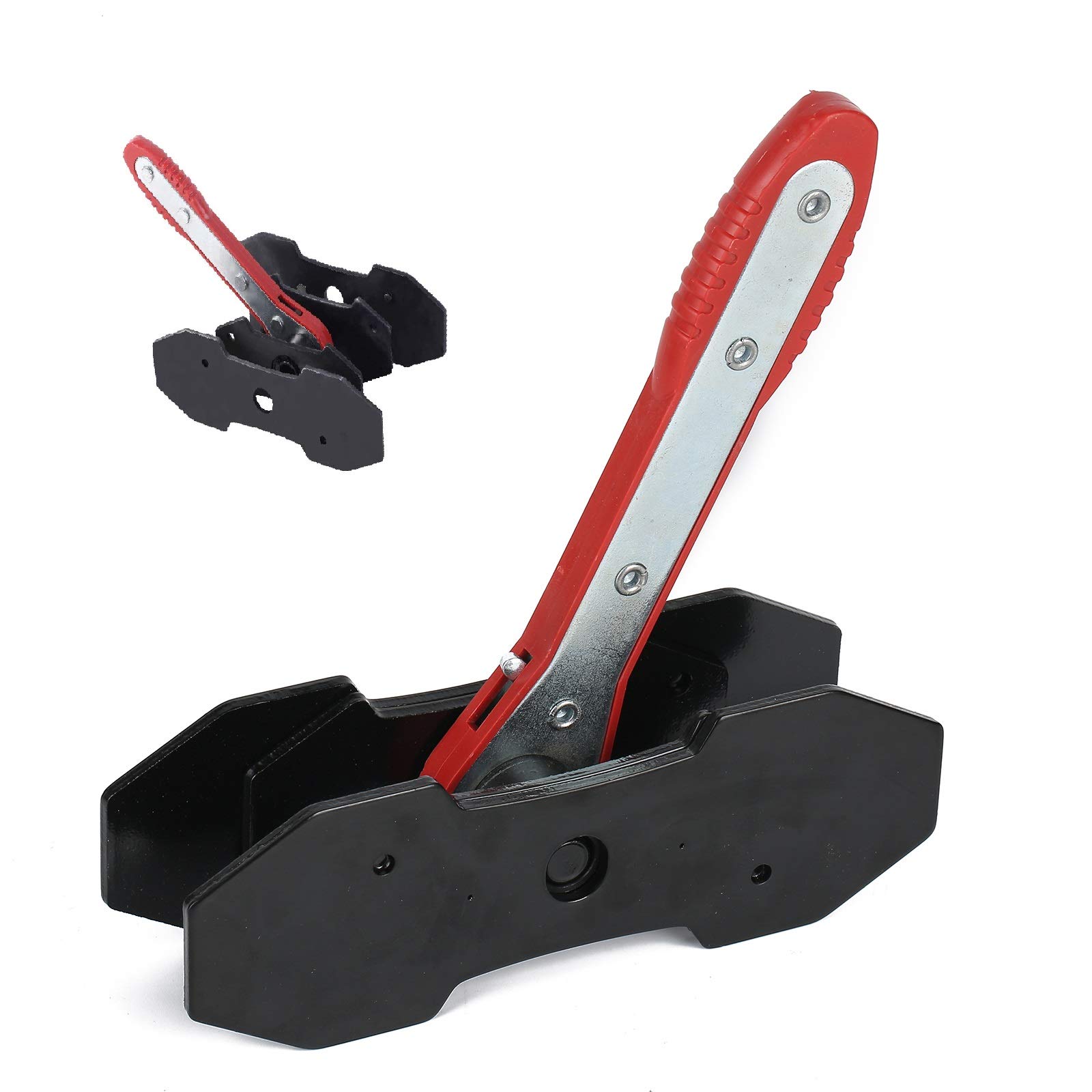 LAJIAOZ Red Brake Caliper Press Tool - Universal Automotive Ratcheting Brake Caliper Compress Piston Spreader Tools and 360 Degree Swing Ratchet Hand Tool for Car Repair and Replace