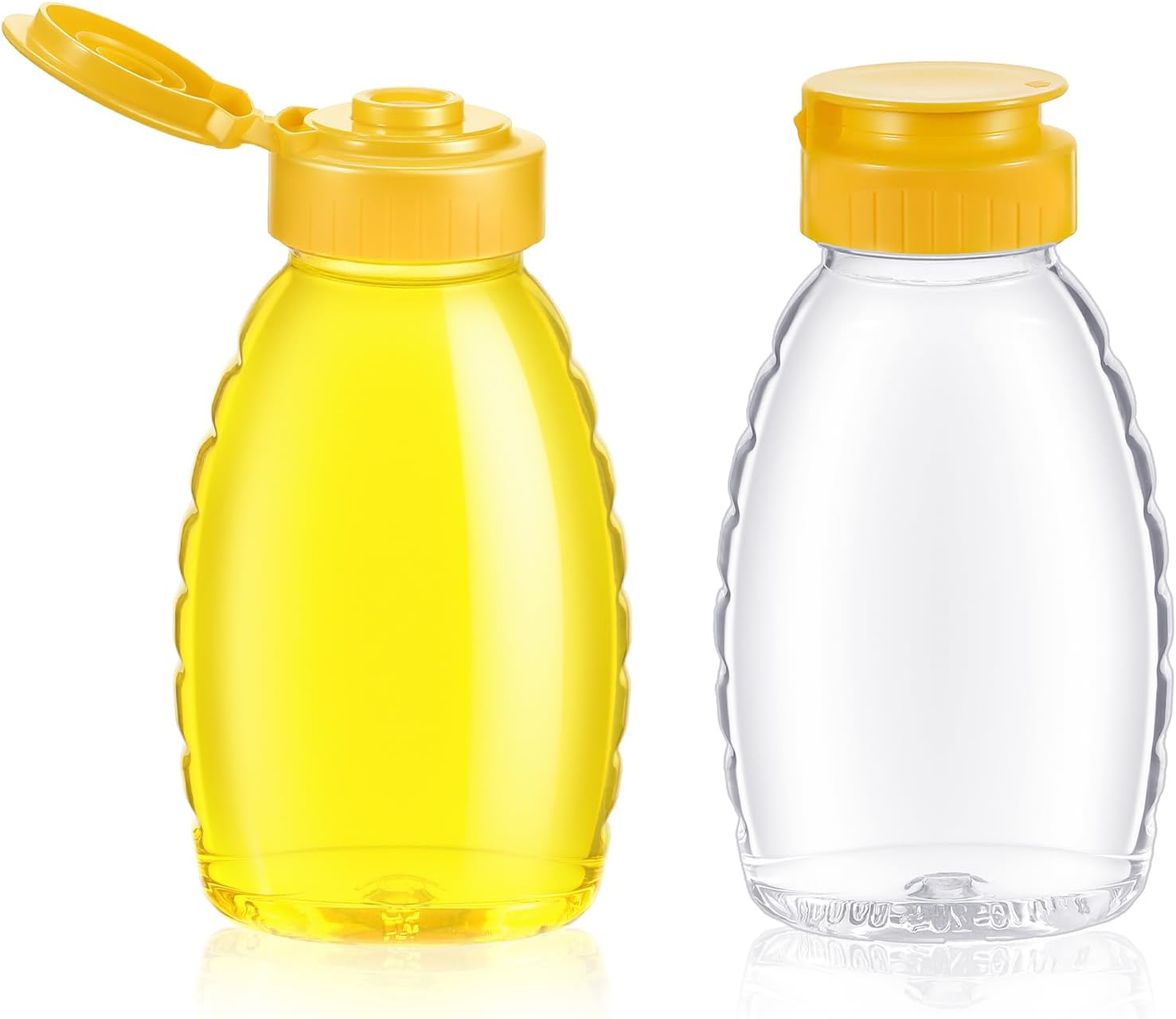 Yuanan 2 Pack 6oz Leakproof Honey Squeeze Bottles - No Drip Flip-Top Dispensers for Honey, Sauces, Syrups, Ketchup & More