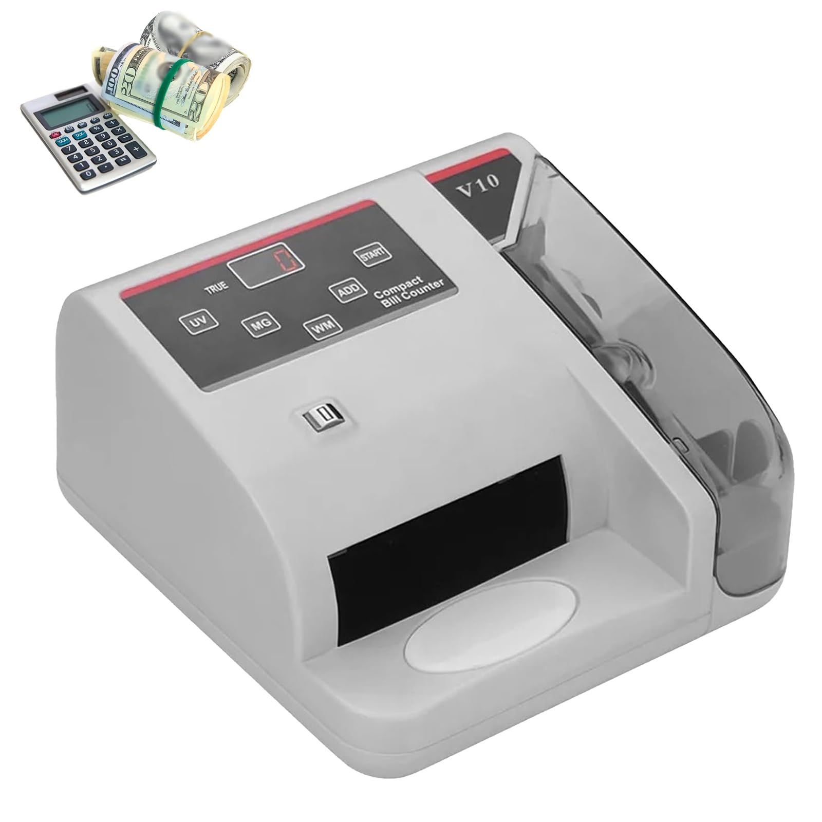 IMOSEI Mini Money Counting Machine，Portable Cash Banknote Bill Counter, with Counterfeit Detection, 600pcs/min, 0-999 Counting, Note Detector for Worldwide Currency, Paper Money