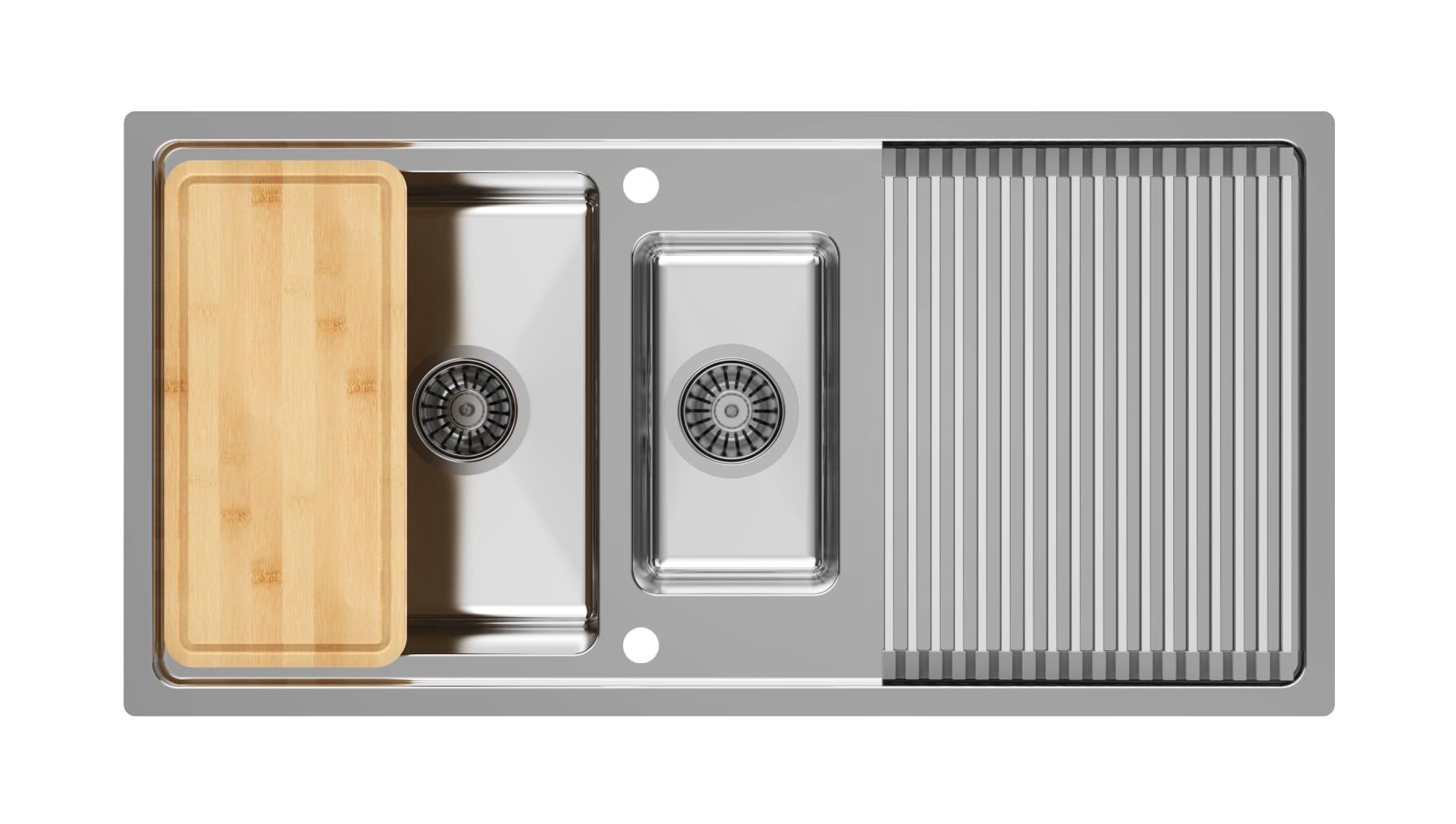 Respekta Lavello, inox, 100x50 cm, 2 vasche