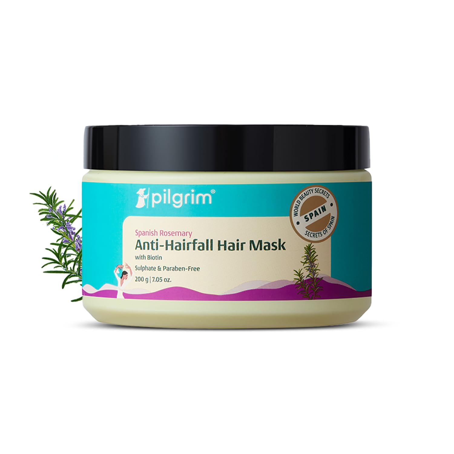 Spanish Rosemary Anti Hairfall Hair Mask, 200Gm With Biotin For Reducing Hair Fall & Strengthens Hair, 1 Count