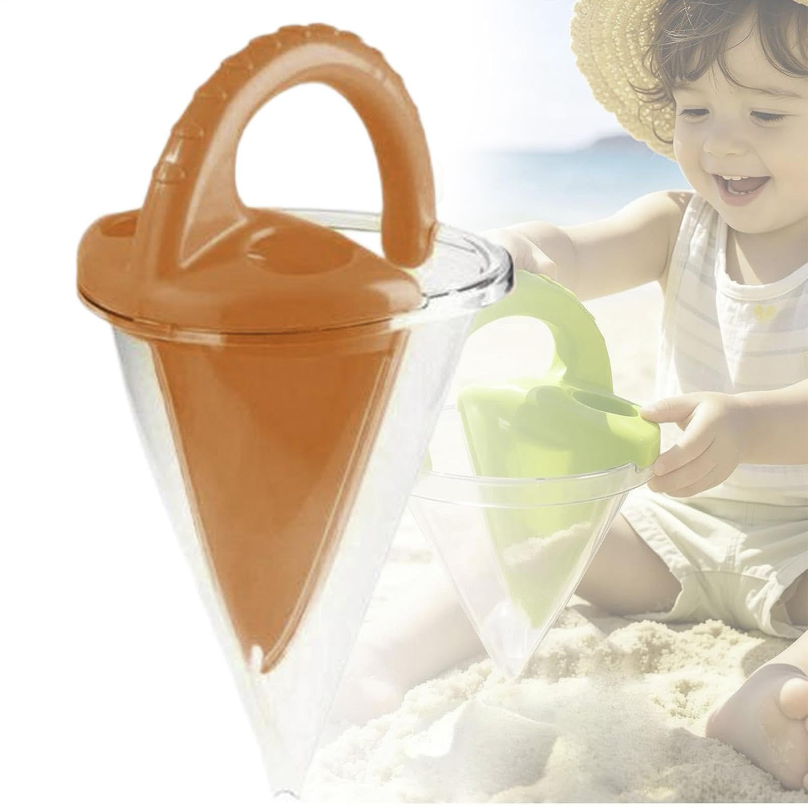 Spilling Funnel Sand Toys, Sand Funnel Dripper Beach Toy, Sands Castle Funnels Toys, Funny Sands And Water Mixing Toy For Kids Aged 4-8 Years Old(orange)