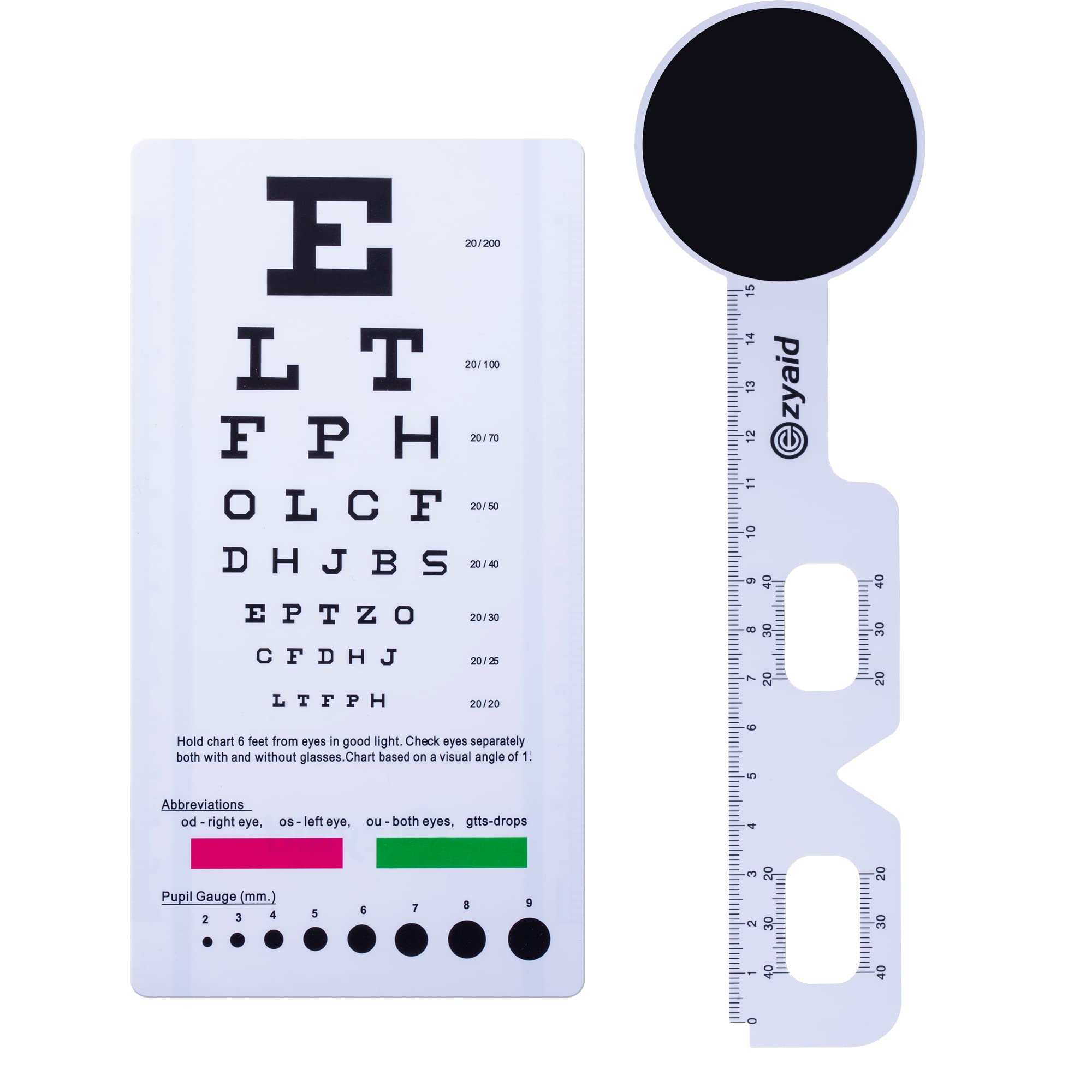 Buy Ezyaid Eye Exam Kit for Visual Acuity, Snellen Eye Chart with Eye