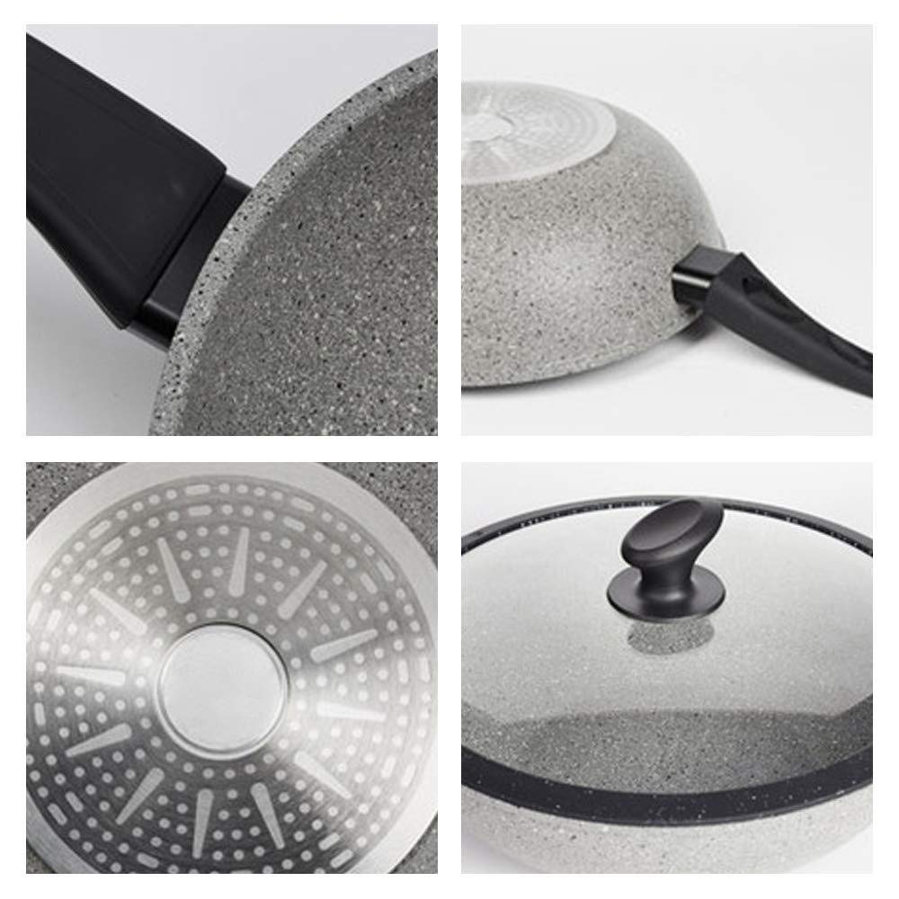 Wok Antiadherente Wok 32cm Cocina De Inducción Estufa De Gas Hogar Universal Frito