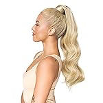 WENNALIFE Ponytail Extension Human Hair, 14 Inch 75g Platinum Blonde Clip in Remy Human Hair Ponytail Wrap Around Ponytail Hairpieces
