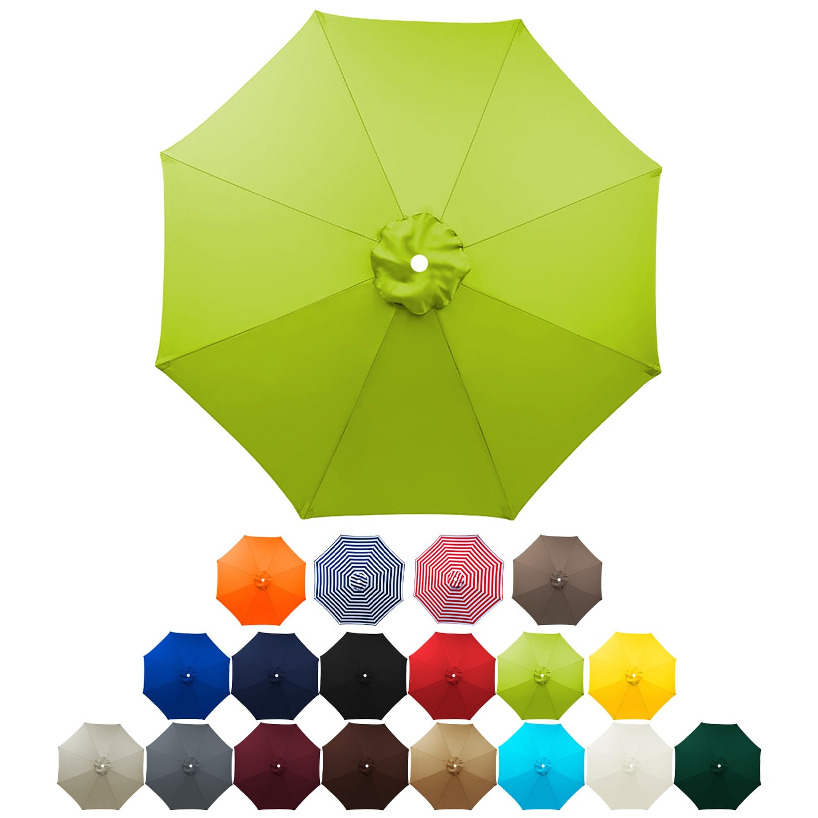 Umbrella Replacement Canopy 2.0m 2.3m 2.5m 2.7m 3.0m - UV50+ Sun Umbrella Cloth for Garden Cantilever Parasol - Outdoor Table Market with 6/8 Ribs - Protect Your Skin from the Sun