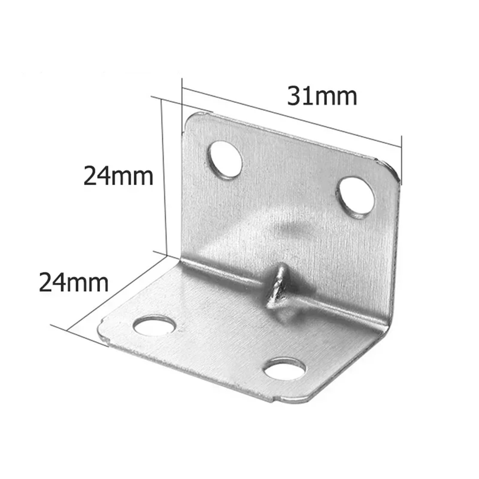 Staffa Angolare Universale In Acciaio Inossidabile Da 40 Pezzi, Dispositivo Di Fissaggio Fisso Ad Angolo Retto, For Mobile Con Struttura Del Letto Per Mobili, Scaffali, Sedie In Legno(6 Holes)