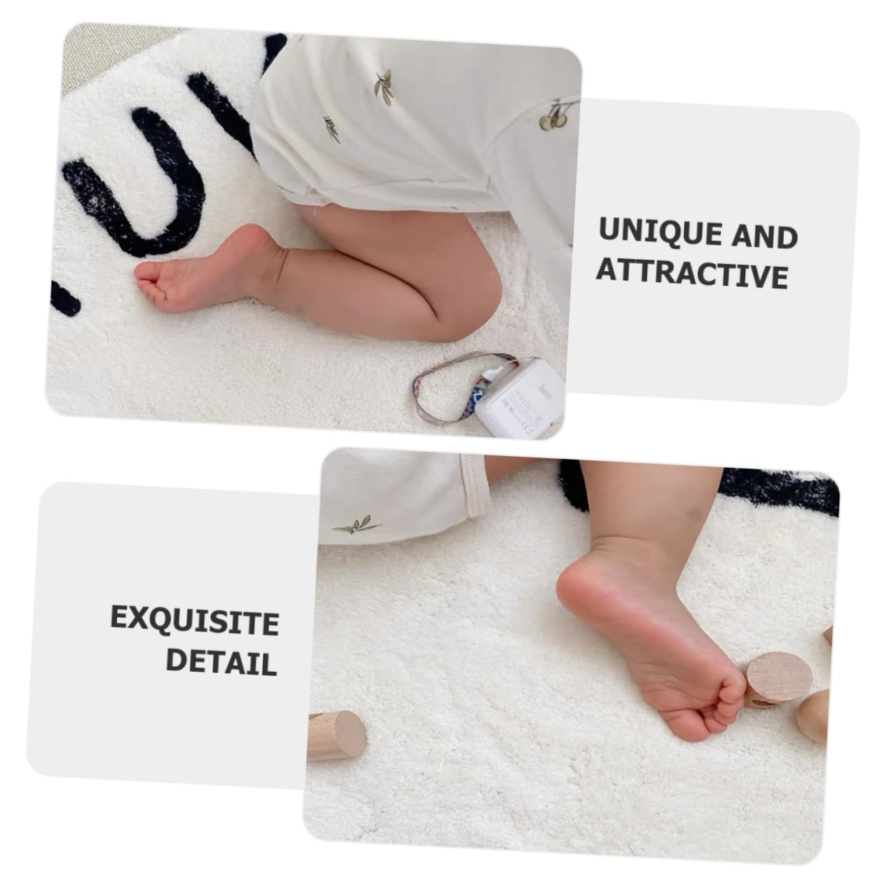 Levemolo Alfombra Diseño de Letras Dormitorio Infantil Redonda para Antideslizante Material de Poliéster Ligero y Clásico, Adecuado para Habitación o Hotel