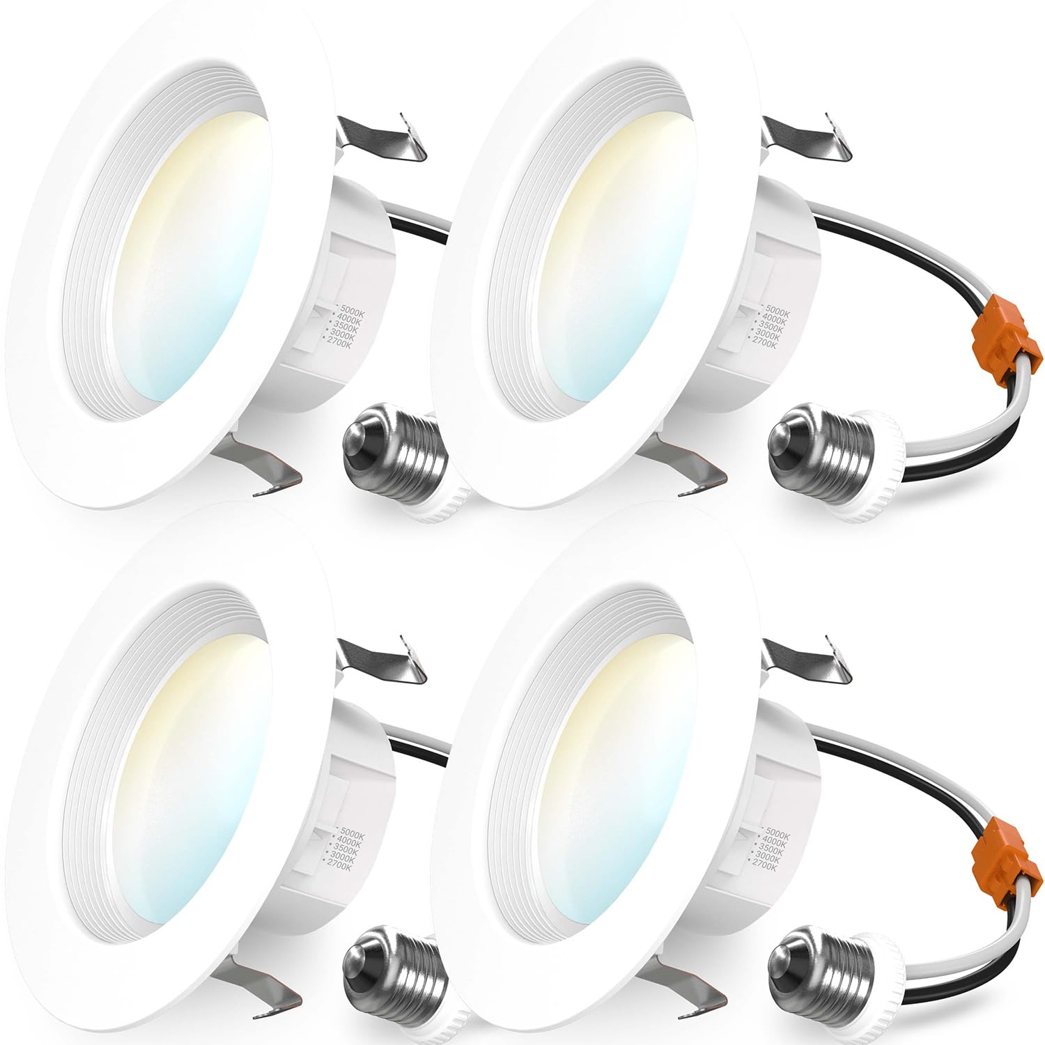 Sunco 4 Pack 4 Inch Retrofit LED Recessed Lights, 5CCT, 11W=60W, Dimmable