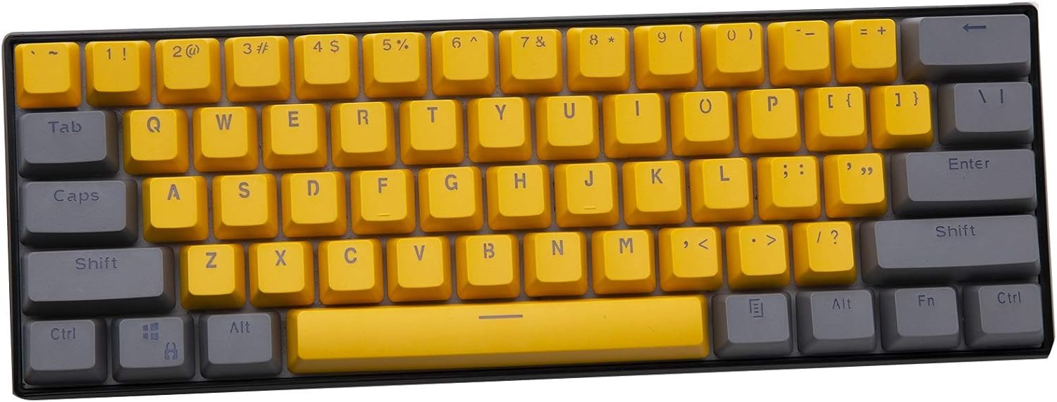 Keycaps, 61 Keys PBT Keycaps Backlight TwoColor Gaming