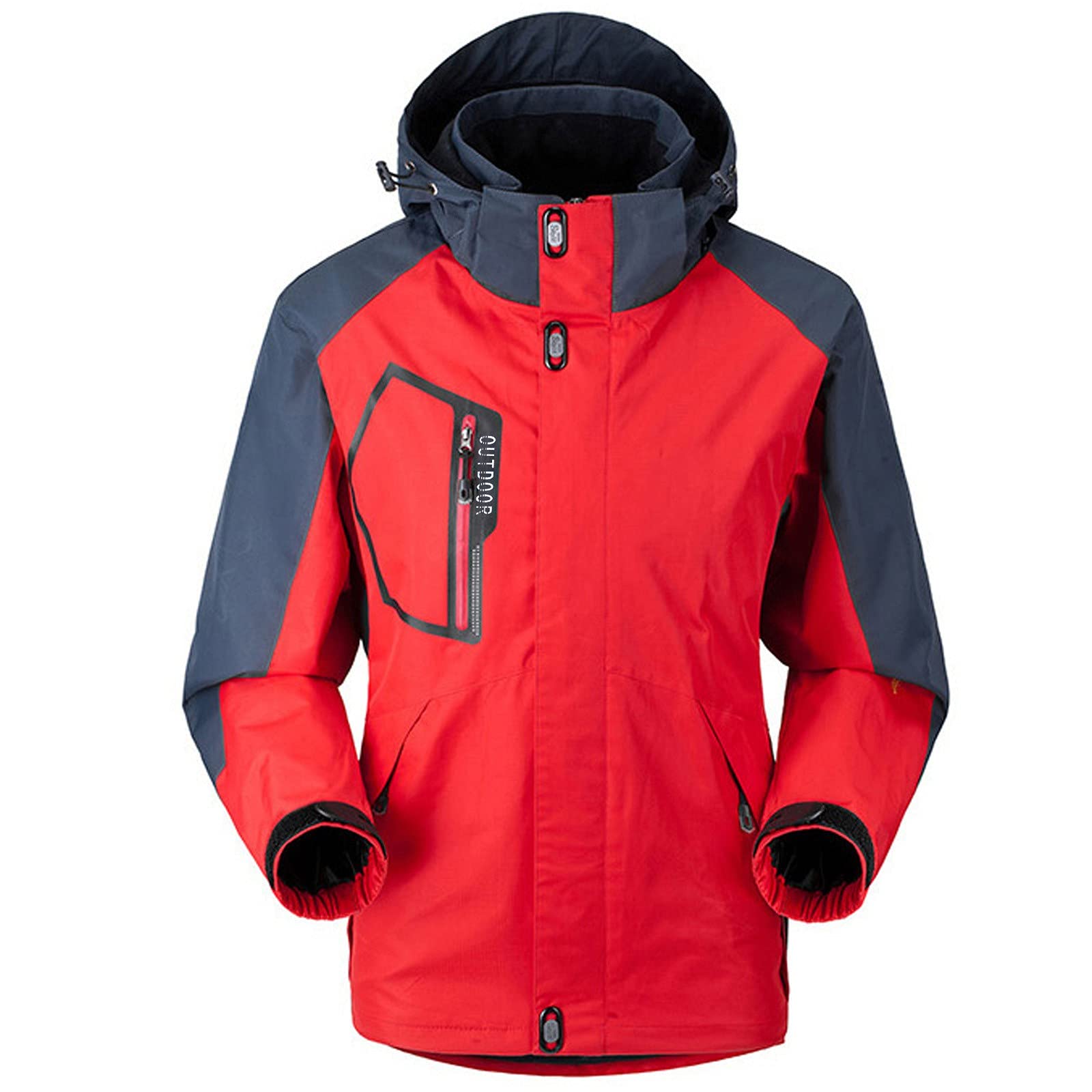 Forros Polares Hombre - Chaqueta de montañismo Impermeable para Hombre, de Terciopelo, para Exteriores, con Capucha, Bolsillo de esquí, Deportes, Abrigos y Chaquetas para Hombre