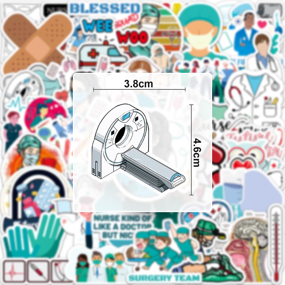 100 Autocollants Infirmière Anime - Stickers Imperméables PVC - Pour Ordinateur, Bouteilles, Décoration