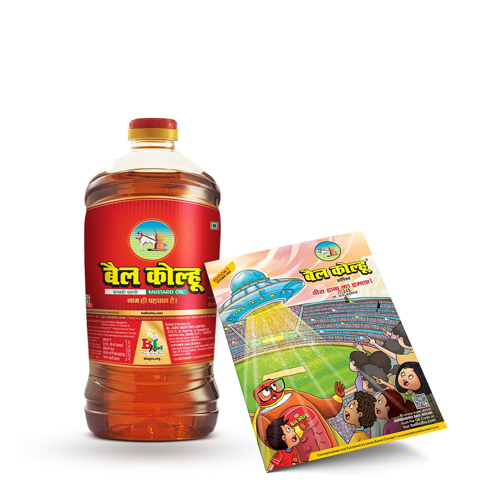 Bail Kolhu Mustard Oil Kachi Ghani 2L Bottle | Latest Version - Pack of 1 (B0D396B7GM) Amazon Price History, Amazon Price Tracker