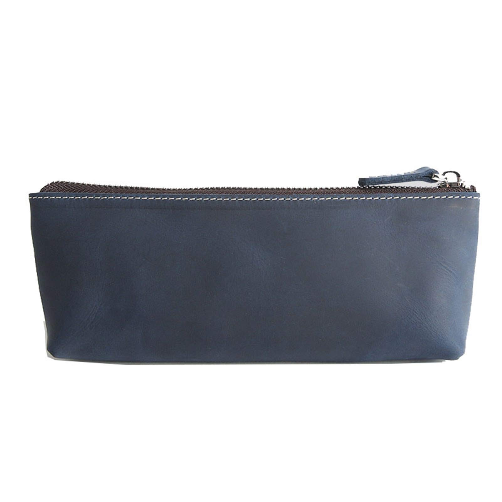Astuccio in pelle, astuccio piccolo, Astuccio in Pelle con Cerniera Multicolor 21x8.5x2.5cm(Blue)