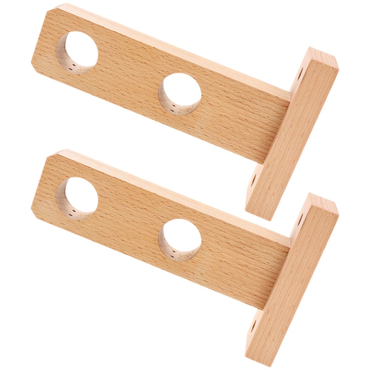 MAGICLULU Staffe in Legno per Bastone Tenda da Muro, 2 Pezzi, Semplice | Supporto Robusto, Facile Montaggio, Buona Stabilità, per Asta Finestra e Accessori Simili