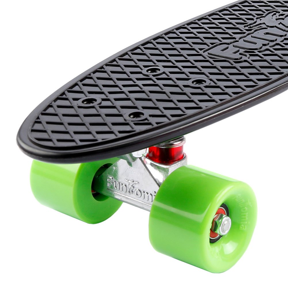 FunTomia 57cm Mini-Cruiser Board Skateboard mit oder ohne LED Leuchtrollen inkl. Aluminium Truck, ABEC-9 Kugellager und T-Tool