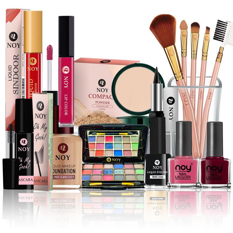 NOY Pop of Color Vibrant Makeup Kit Combo Pack 15 Pcs For Playful and Expressive Looks Long Lasting (Upto 12 Hr) & 100% Lightweight NO#212
