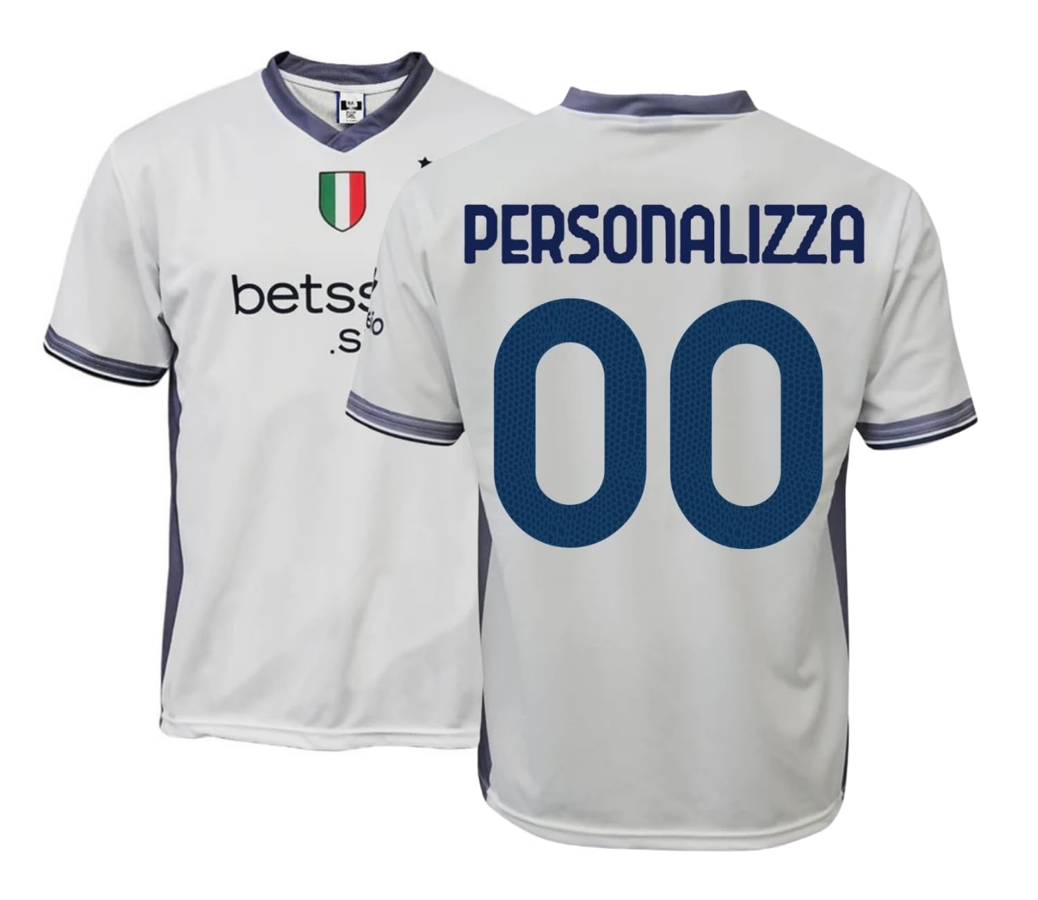 Maglia Inter Personalizzata Bianca Replica Ufficiale Autorizzata Bambino (Taglie-Anni 4 6 8 10 12) Adulto (S M L XL XXL)