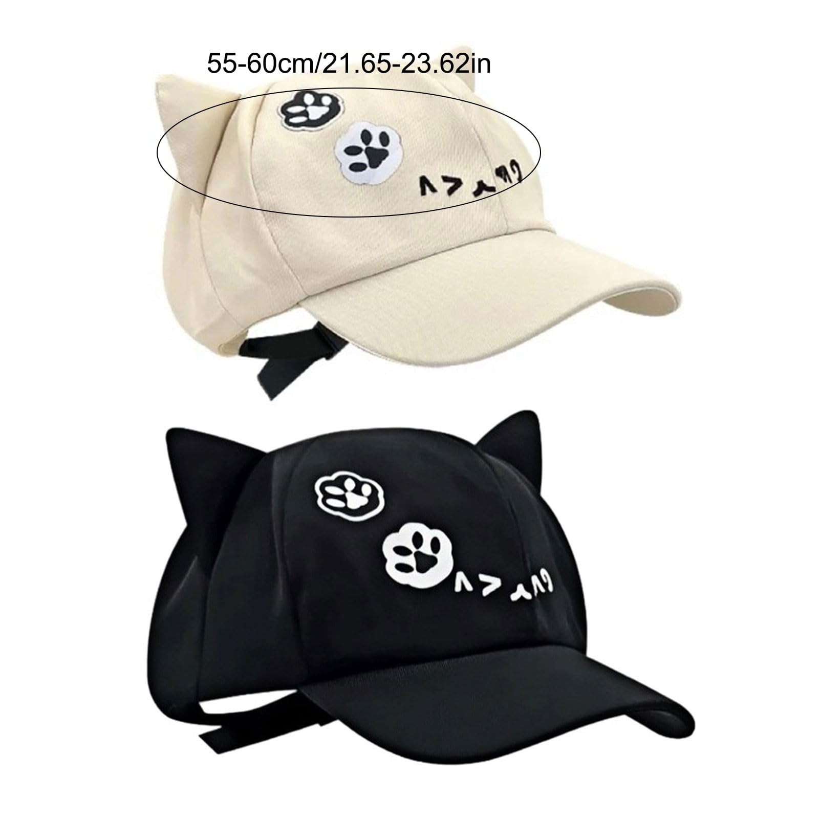 Elegante gorra de béisbol con orejas de gato en 3D, ajustable, diseño de anime, de algodón, resistente al sol, para mujeres y niñas, protección solar, todos a juego — view 4