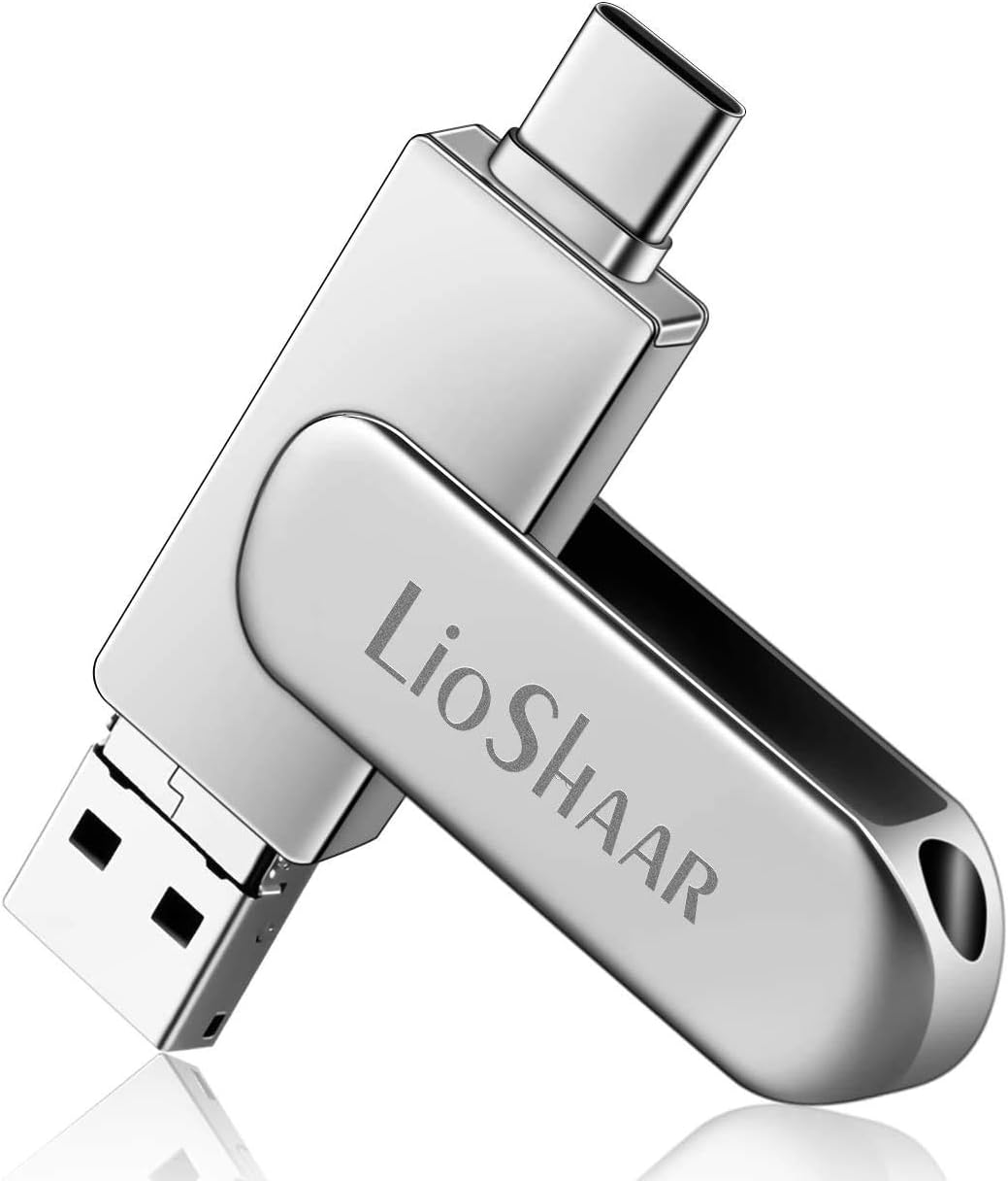 USB Flash Drive 128GB USB C Memory Stick 3 in 1 Type-C/USB 3.0/Micro USB Photo Stick Portable OTG Thumb Drive Pen Drive with Keyring for USB-C Smartphones Tablets MacBook Laptop PC Android