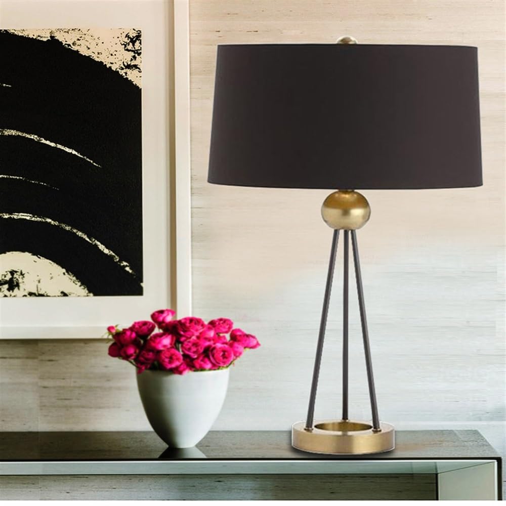 lampes de chevet, Lampe de bureau avec abat-jour en tissu noir