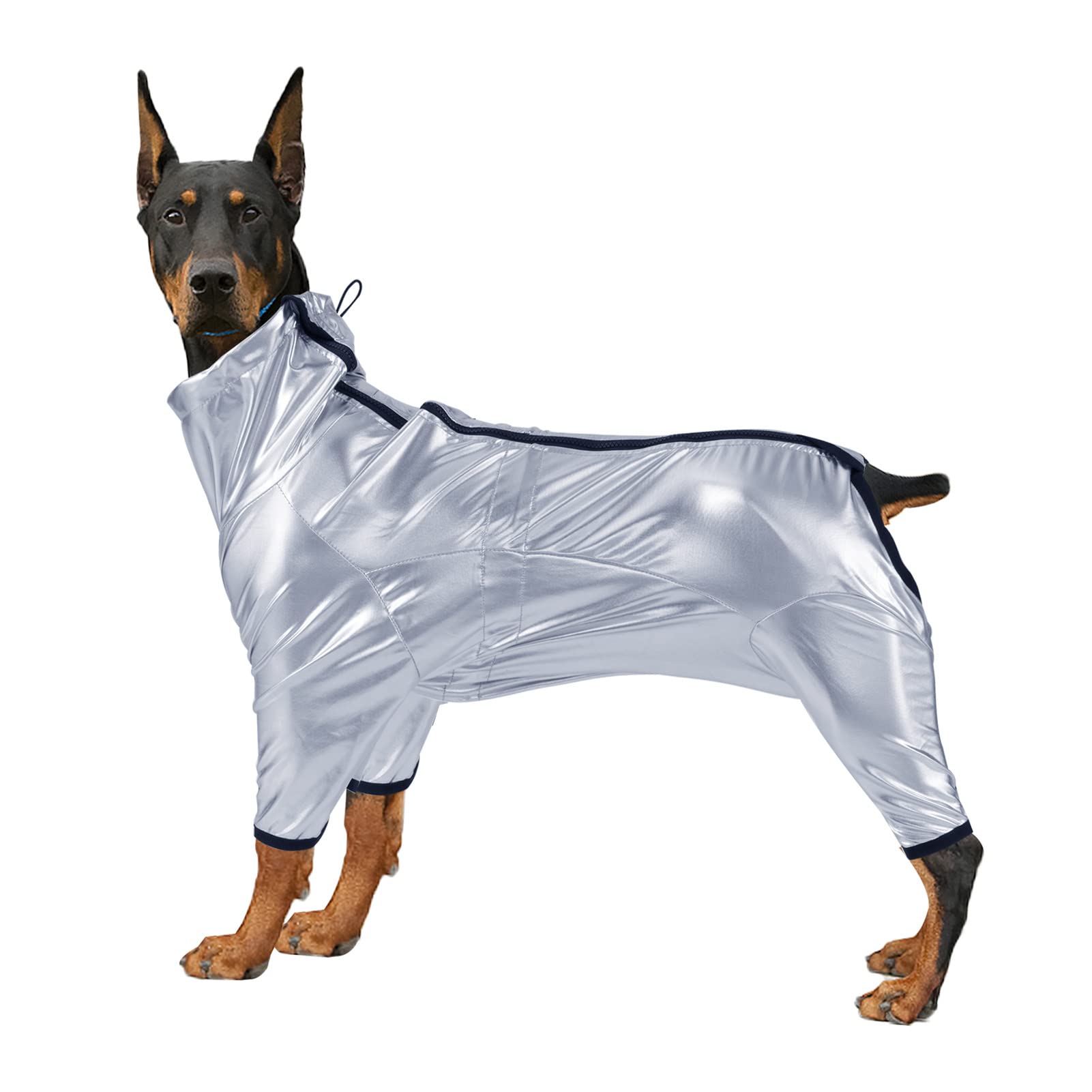 Casaco Cachorro Impermeável com Zíper Jaqueta Gola Alta - Design Espacial Roupa Inverno