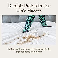 Vista 4 de Cubierta protectora de colchón Coop Home Goods, de viscosa derivada del bambú, impermeable, hipoalergénica, blanco