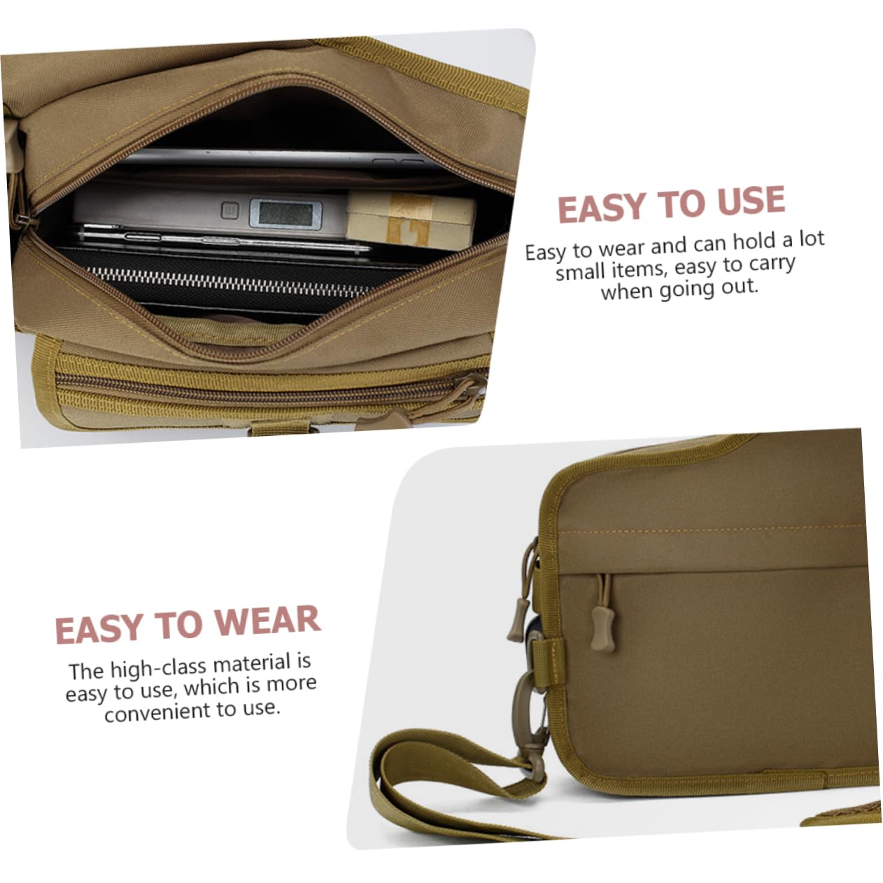 DECHOUS Borsa Tattica Portatile Borsa Tracolla Resistente All Usura Da Campeggio Cerniera Liscia e Resistente Adatta Per Escursionismo Outdoor e Attività Sportive