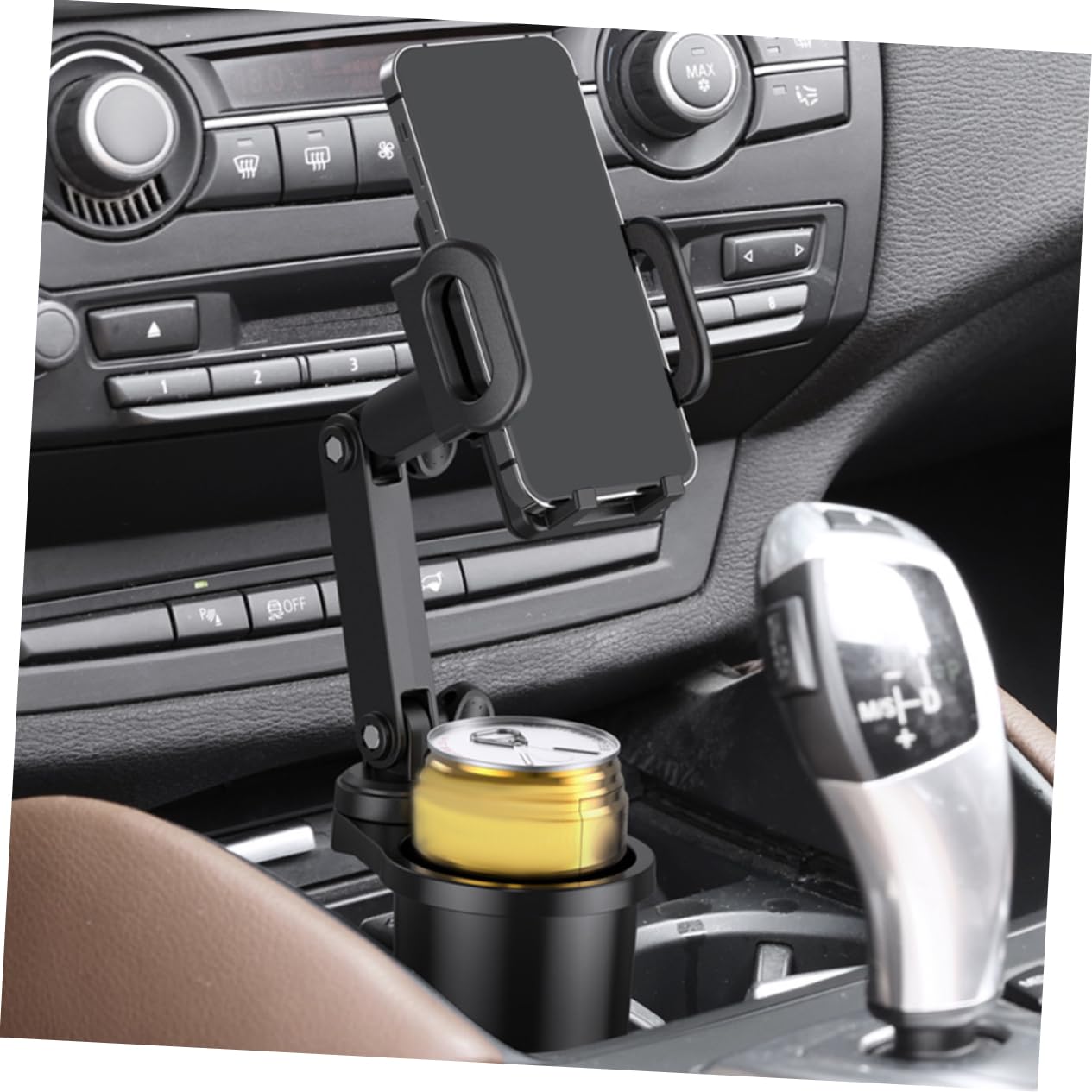 Porta Telefono da Auto 2 in 1 per Portabicchieri Nero