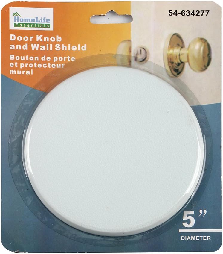 HomeLifeEssentials White SelfAdhesive 5" Door Knob & Wall