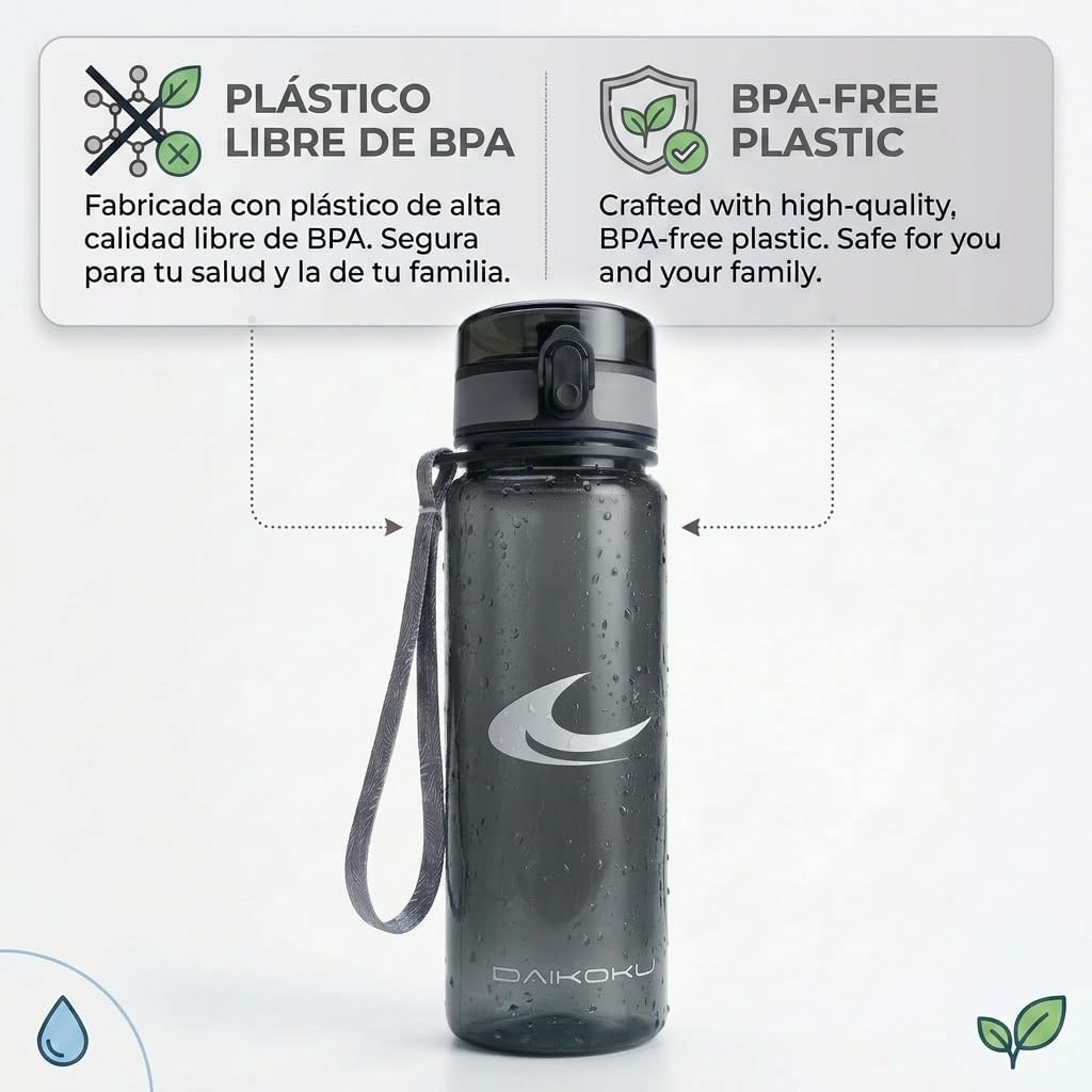 Sports Water Bottle 750 ML | BPA Free | Leak Proof | Ergonomic and Impact Resistant | Ideal for Sports and Outdoors | Grey | 750 ML