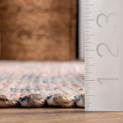 Miniatura 2 de nuLOOM Jacquelyn - Alfombra de yute de tejido plano, 6 x 9 pies, multicolor