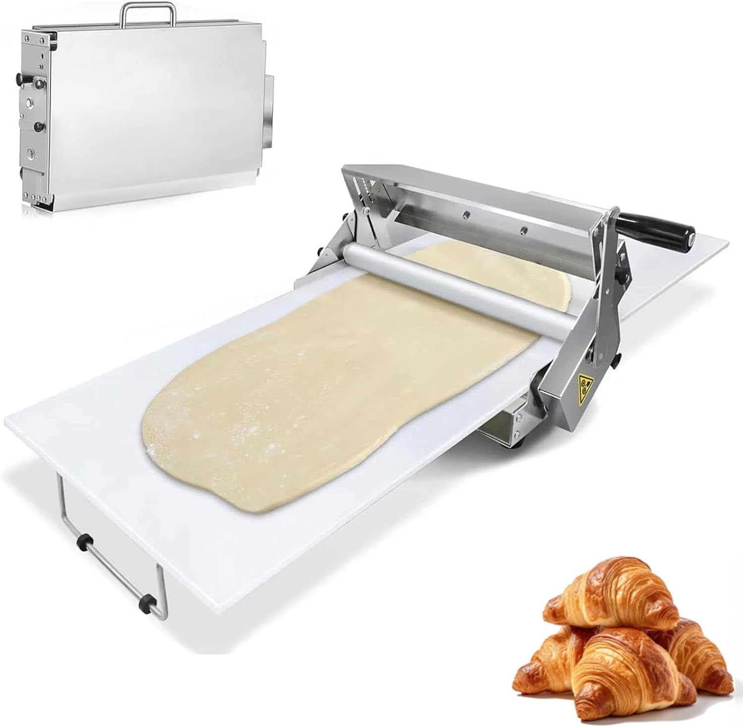 Ręczna składana foremka do ciasta z 2 opcjami rozmiaru (A300 300 g / B400 600 g), wałek do ciasta ze stali nierdzewnej 304 klasy spożywczej o regulowanej grubości 0,5-27 mm, duży panel