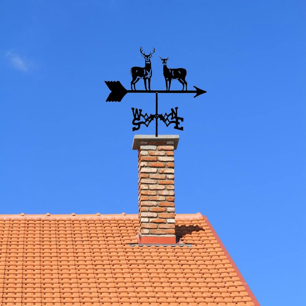 Girouette Cerfs, Girouette décorative, Kit indicateur de direction du vent