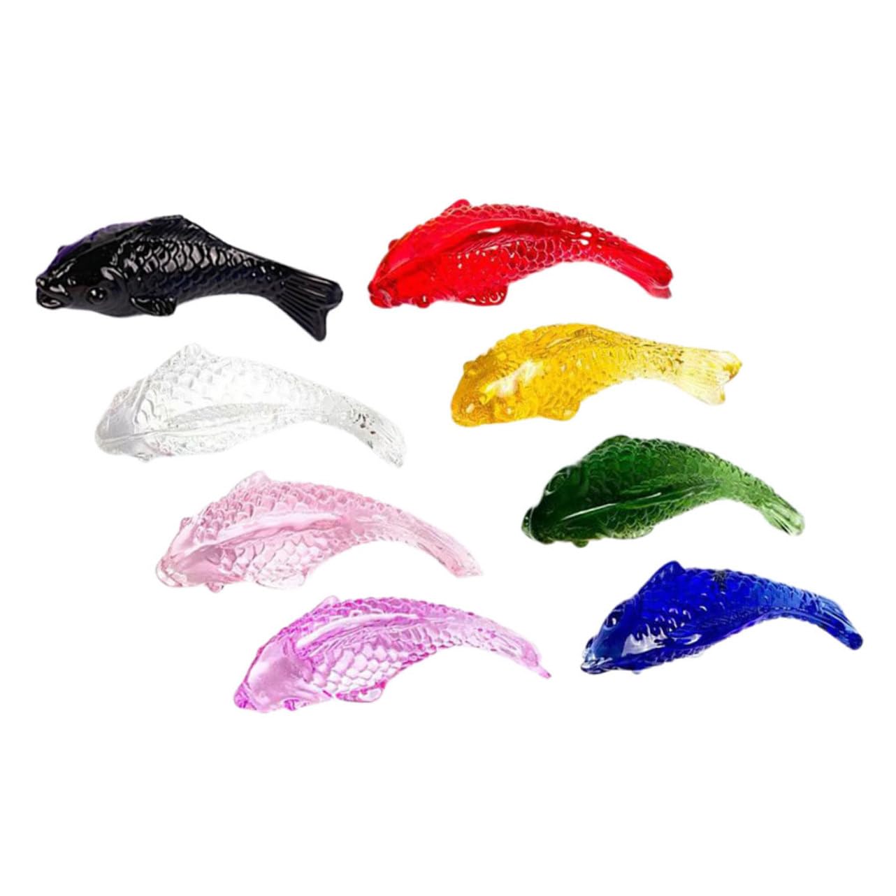 Cabilock 32 Piezas De Adorno De Peces Artesanías De Cristal Decoración para Acuario Falso Compacto Decoración De Peces Pequeños Adorno para Pecera De Escritorio