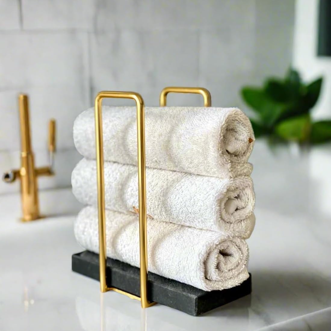 MASON HOME Imperial Napkin Holder Black & Gold - 1pc - L 25.4" x B 17.8" x H 7.6" | Bathroom - Kitchen - Bedroom - Washbasin | Towel - Kitchen Roll - Paper Towel | Home Décor | Organizer | Stand