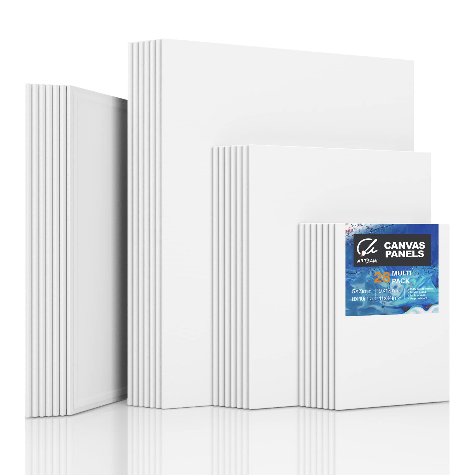 FIXSMITH Canvas Boards For Painting 6x8 Inch, Super Value 12 Pack White Blank Canvas Panels, 100% Cotton Primed, Painting Art Supplies For Professionals, Hobby Painters, Students & Kids - View #3