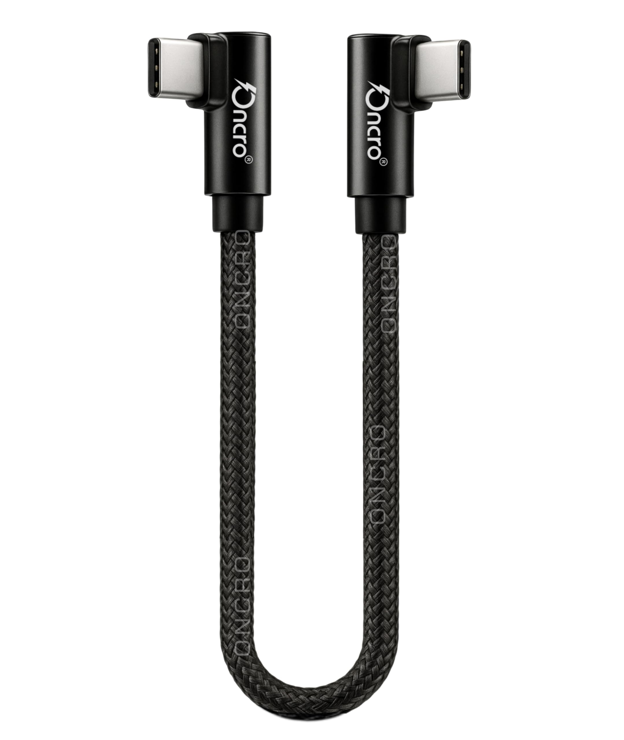 ONCRO® Type C to Type C Nylon braided 90 Degree right angle L shape USB-C small Data cable Fast Charging dash warp mini short power bank cord for samsung oneplus 60W s22 fold flip M34 max 15 16 4a 6a-image-10