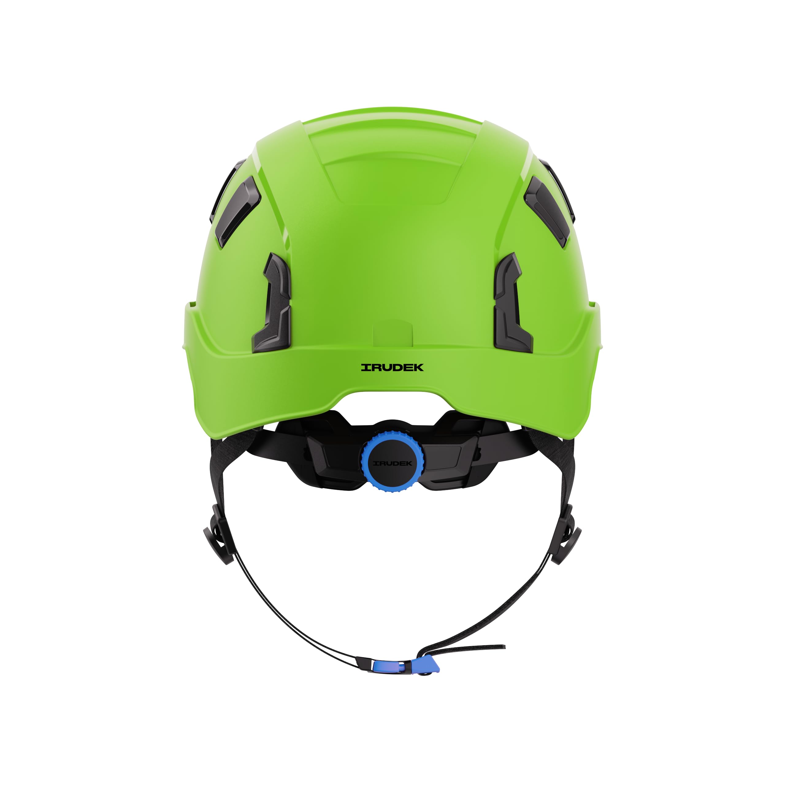 Irudek OREKA II Vent Verde – Casco ventilado para Trabajos en Altura, ABS Ultraligero, barboquejo Ajustable, Ranuras universales 30 mm, Chip NFC Integrado, Certificado EN 397 y EN 12492