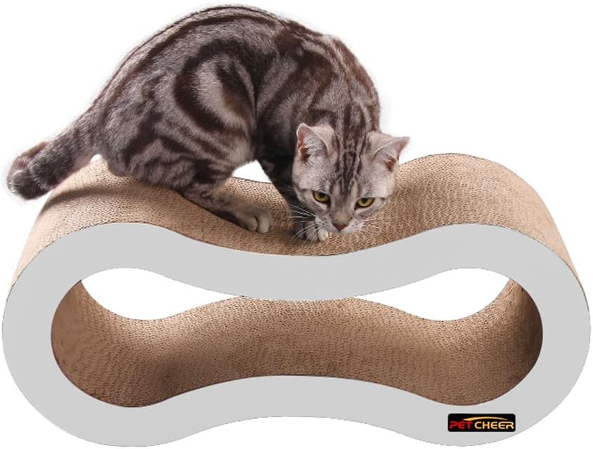PetCheer MJ059W Ultimate Cat Scratcher Lounge Sofa with Catnip, Large, White