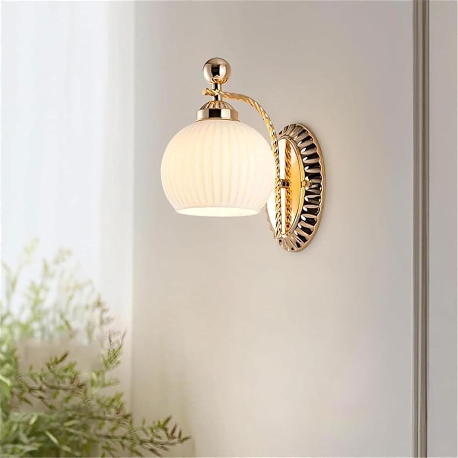 Aplique de Pared Moderno de Vidrio Blanco, lámpara de Pared con Cable para Uso Interior, mesita de Noche, habitación de Hotel, vestidor, iluminación de Pared contemporánea para Dormitorio y