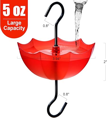 Miniatura 9 de TERULF Foso de hormigas para comederos de colibríes para exteriores, paquete de 4 unidades de 5 onzas x 4 unidades de paraguas negro para colibríes,